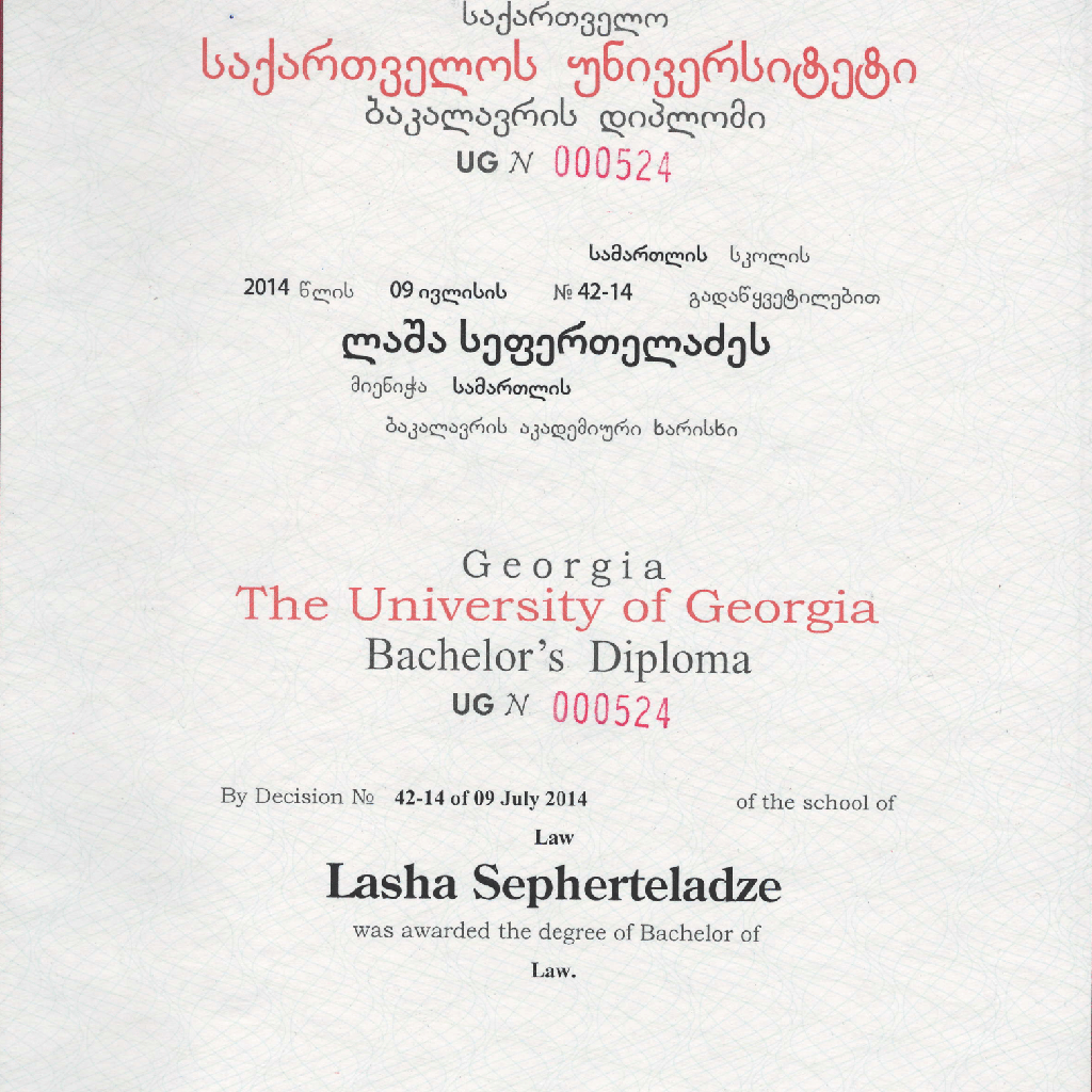 University of Georgia Diploma_1